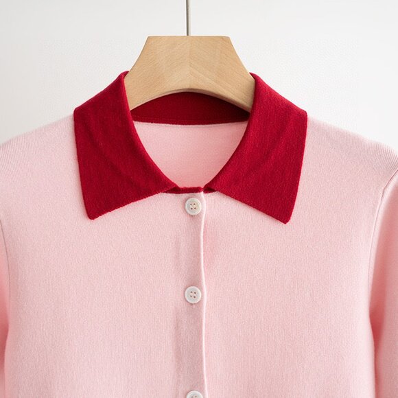 Self-Portrait Women's Red Wool Cardigan - Picture 3 of 9